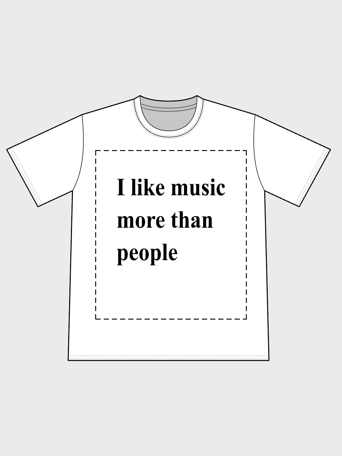 I like music more than people tee bianca - Front
