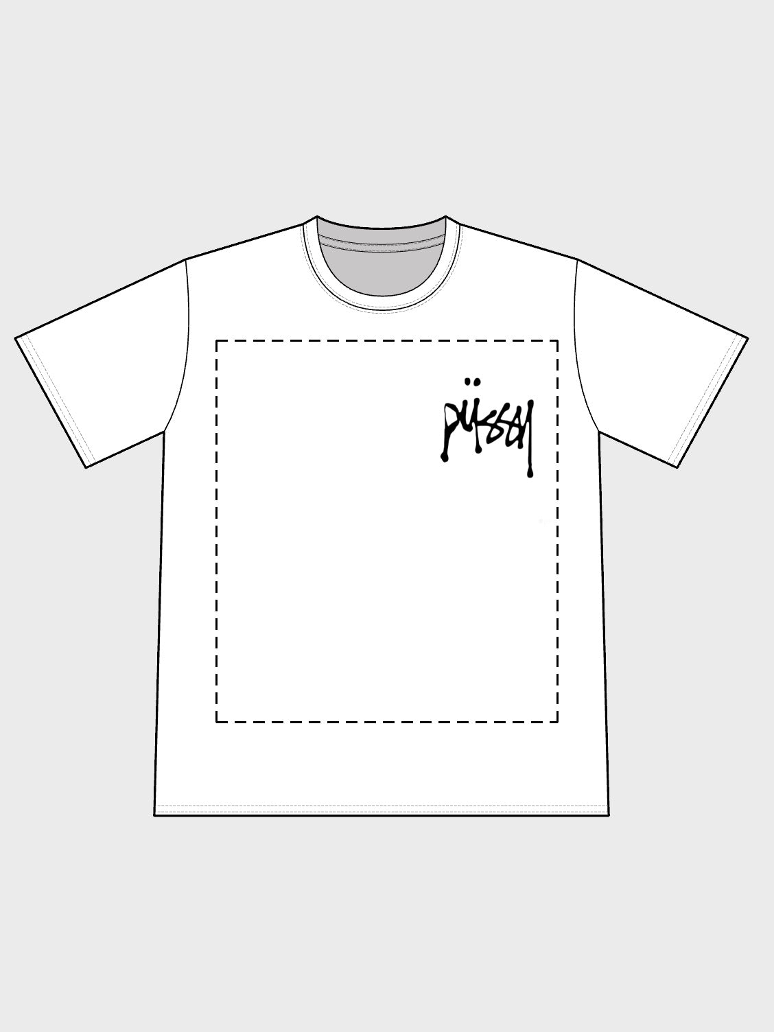 Pussy white tee stussy inspired - Front