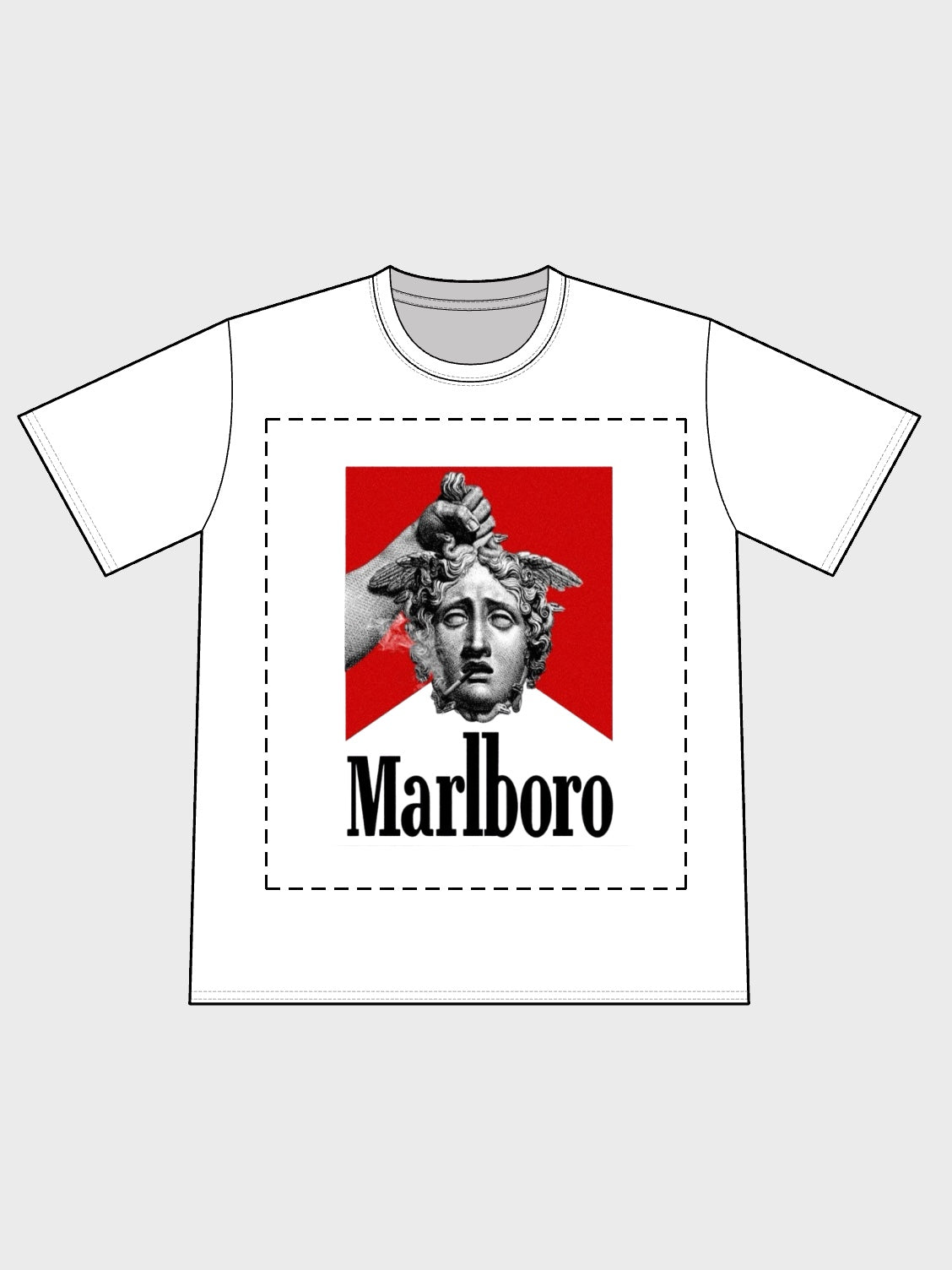 Marlboro smoking statue white tee - Front