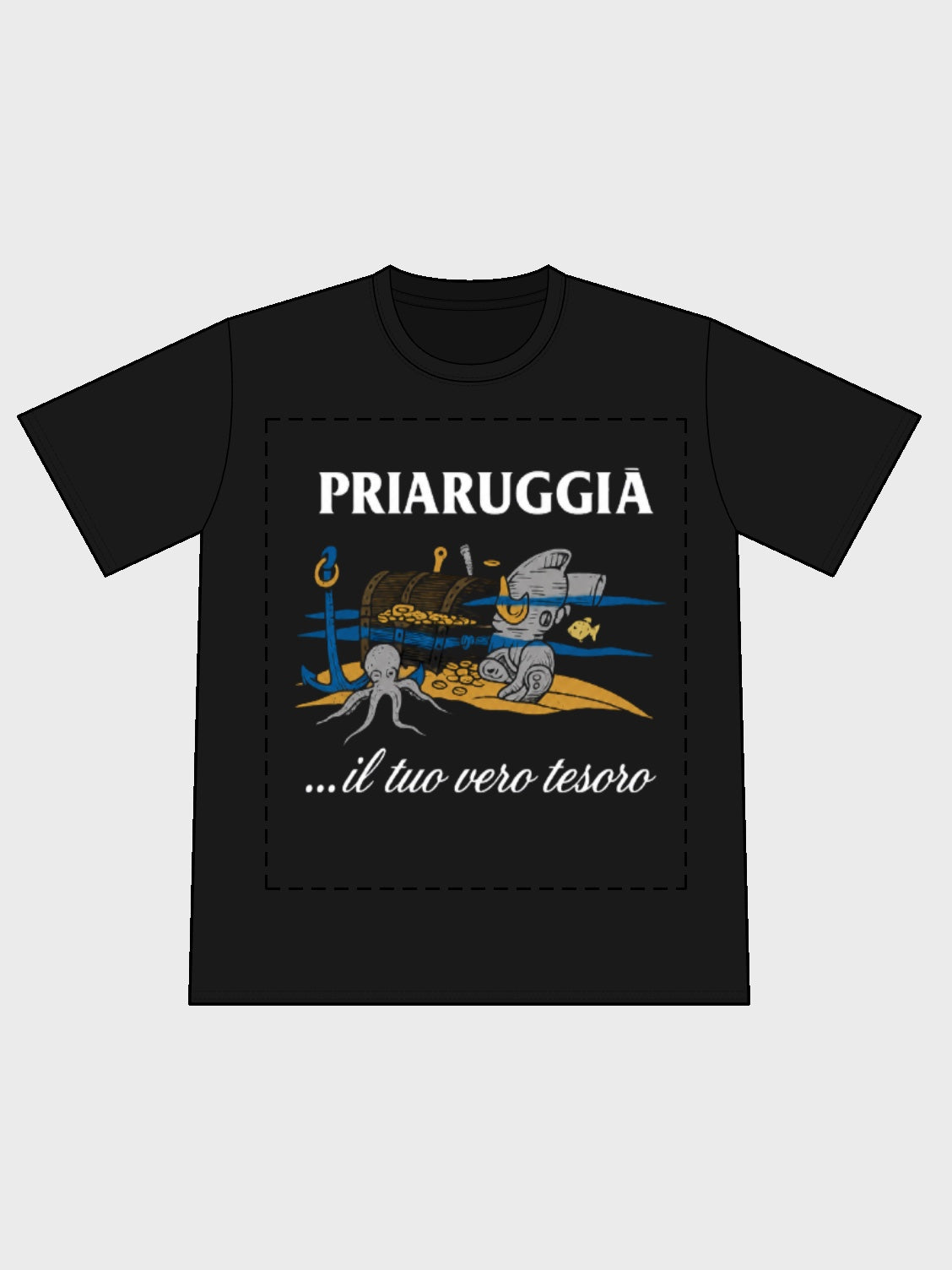 Priaruggia tesoro black tee - Front