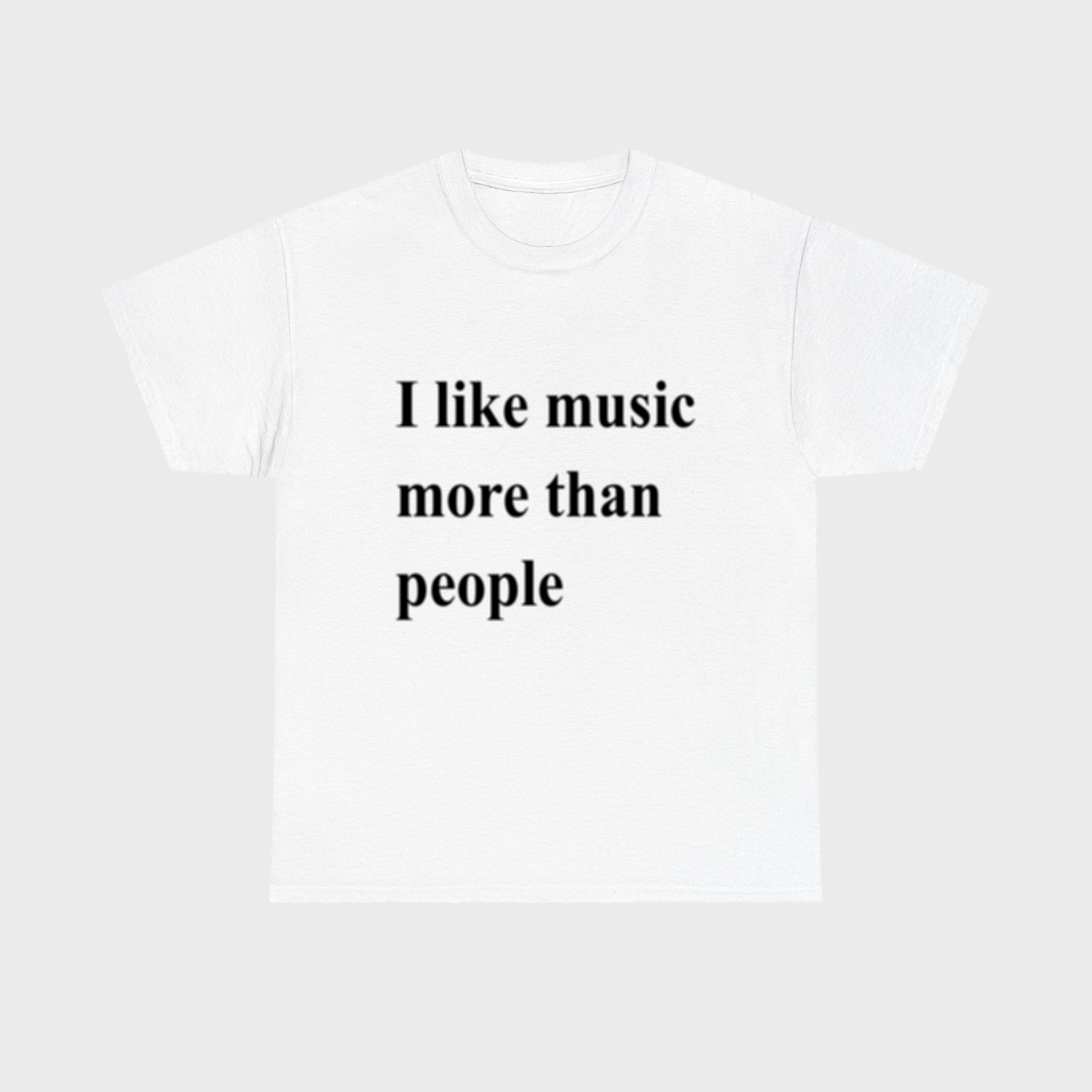 I like music more than people tee bianca - Fronte