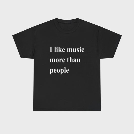 I like music more than people black - Fronte